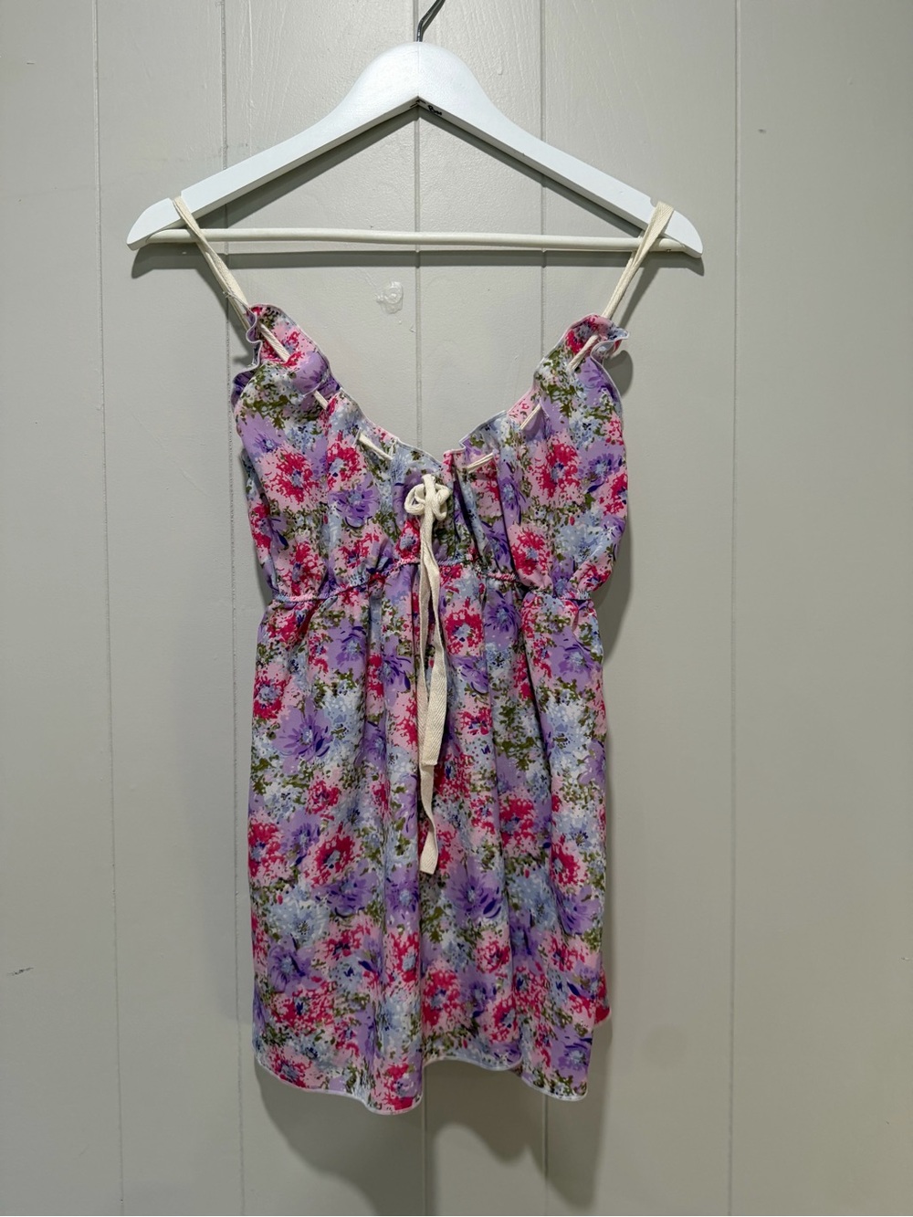 Urban Renewal Lavender Floral Tie-Front Top